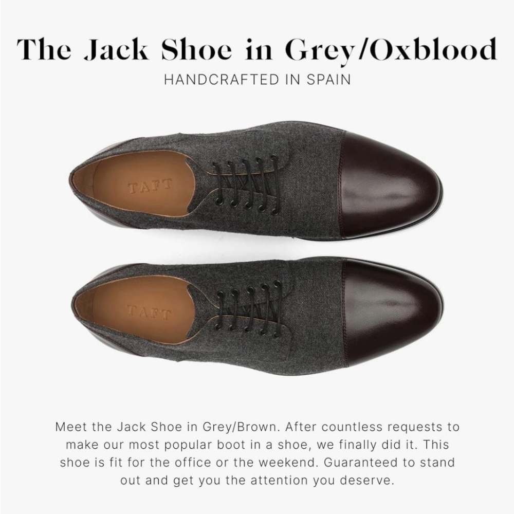 TAFT Gray and Brown Leather Sole Shoes - Picture 12 of 12